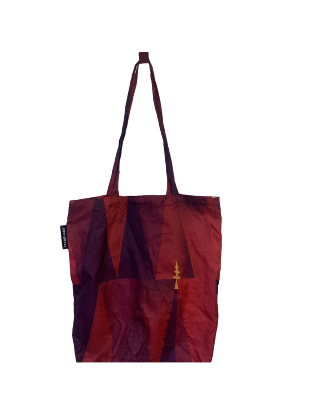 Women's Starbucks Red Purple Walt Disney World Tote Bag One Size - Picture 2 of 4